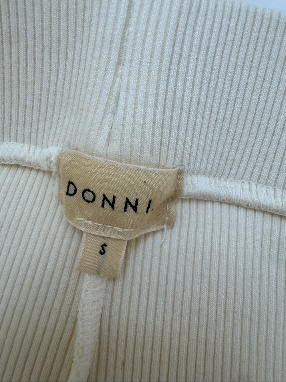 DONNI. Cream Rib Kick Flare Pants - Picture 6 of 7
